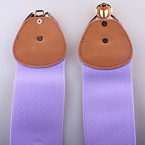 X&F Women's Elegant Pu Bowknot Stretch Wide Belt Dress Decorative Waistbelts Light Purple #TOP2