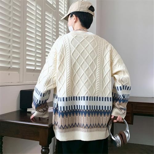 Mens and Winter Cardigan Men Print Thick Warm Sweaters Loose Knitted Cardigan4