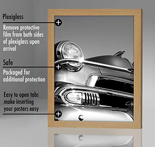Americanflat 18x24 Poster Frame with Polished Plexiglass - Wide Picture Frames Made of Engineered Wood for Vertical or Horizontal Wall Display - Epic Collection - Pine