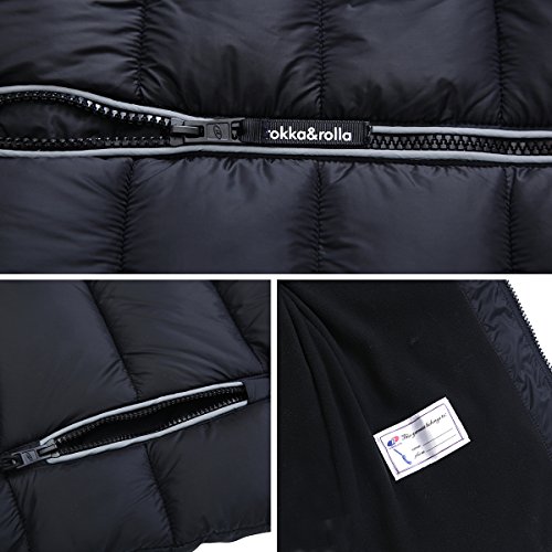 Rokka&Rolla Boys Heavy Padded Water-Resistant Hooded Thickened Quilted Puffer Jacket,Very Black,M (8-9) #TOP4