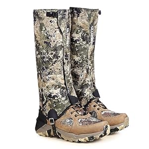 QOGIR Hunting Gaiters Boot Gaiters, Durable Leg Gaiters for Hunting, Waterproof Hiking Gaiters, Adjustable Snow Boot Gaiters