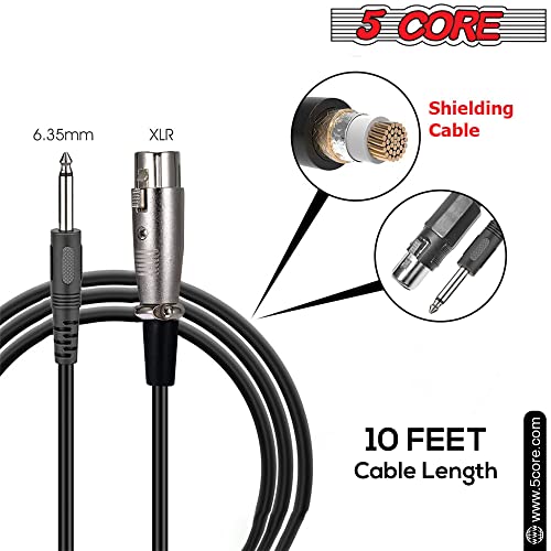 5 Core 2 Pack Vocal Dynamic Cardioid Handheld Microphone Unidirectional Mic With 16Ft Detachable Xlr Cable To ¼ Inch Audio Jack And On/Off Switch For Karaoke Singing Pair Pm 101 Black #TOP1