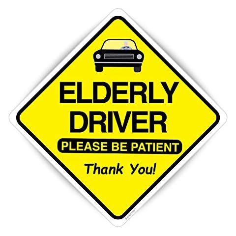 Elderly Driver Sign Self adhesive Waterproof Vinyl Sticker 100mmx100mm V1156 Cover