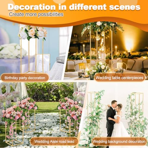 Gold Wedding Table Centerpiece, Wedding Flower Vase for Party Event Home Decor - Image 6