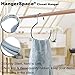 HangerSpace Scarf Ring Hanger Belt Rack, 5 Pcs Non-Slip Tie Hanging Hooks Closet Accessories Organizer Storage Holders for Ties Scarves Belts and Jewelry(5, Grey)