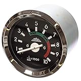  Drehzahlmesser mit Beleuchtung und Masseanschluss - mit Chromring - 12V - ø 60mm