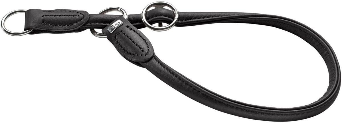 HUNTER Round and Soft Nickel Training Collar with Stop, 50 x 10 cm, Small, Nappa Brown