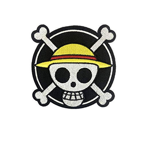 OYSTERBOY One Piece Thread Hook and Loop Backed Decorative Applique Embriodered Patch (Luffy's Straw Hat Pirate)