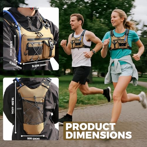 Image of Criuage USA Patent Running Hydration Vest Backpack, Lightweight Chest Pack with 2.0L Water Bladder Bag Daypack for Hiking Running Cycling Race Marathon for Women Men