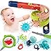 Lehoo Castle Badespielzeug Baby ab 3 Jahr - Badewannenspielzeug mit BAU-Puzzle Autorennbahn, 26 Stück Wasserspielzeug Badespielzeug Kinder 2-in-1 Fischernetz Spielzeug