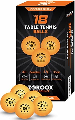 ZOROOX 18 Premium Table Tennis Balls 3-Star White/Orange High Performance Ping Pong Balls - Experience The Perfect Balance of Speed, Spin, and Control - The Choice of Champions (Orange)