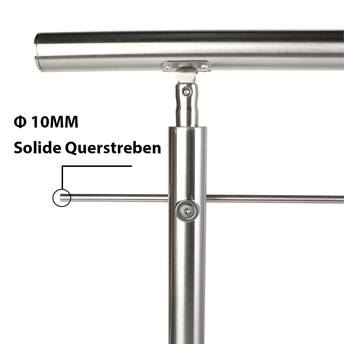 Edelstahl Handlauf Geländer für Treppen Brüstung Balkon ohne Querstreben - Innen und Außen Handlauf Geländer Treppengeländer Edelstahl Brüstung Balkon (80CM, ohne Querstreben)