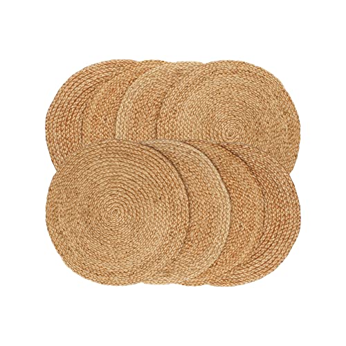 Round Placemats Set of 8 Jute Placemats for Table Settings Woven Rustic Dining Decor