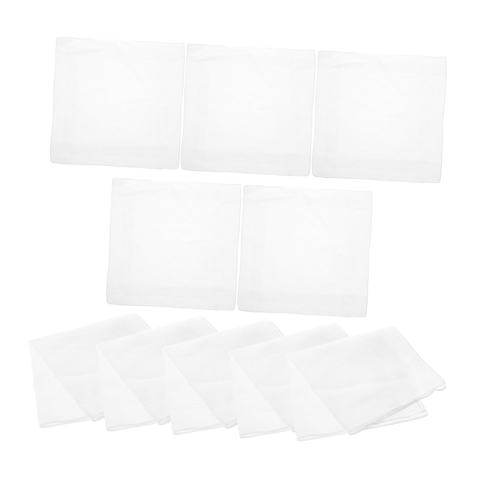 Beavorty Vintage Ladies Handkerchiefs White Cotton Pocket Squares for Men Women Elegant Floral Lace Stylish Block Print Design for Weddings Formal Events