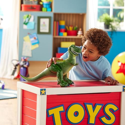 Image of Disney Store Official Rex Interactive Talking Action Figure from Toy Story, Features Sounds and Phrases from The Movies, Interacts with Other Figures and Toys