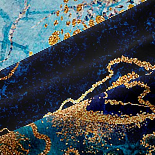 Marble Print Kids Boys Women Blue And Gold Window Curtains For Bedroom Living Room Teens Golden Gothic Windows Drapes Abstract Art Curtains Geometric Girly Room Decoration,38 X 45 Inch,2 Panels #TOP6