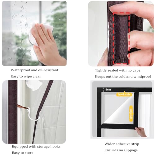 Rideau magnétique thermique transparent EVA isolant froid porte entrée fermeture automatique