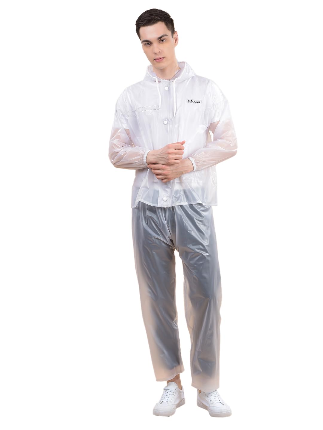 dollar Men's Waterproof PVC Raincoat Set | Zipper & Button Closure | Hood & Pocket | Full Sleeve Jacket Pant Rainwear Suit | Lightweight Leakproof Rain Protection for Outdoor, Biking, Riding-picture-19