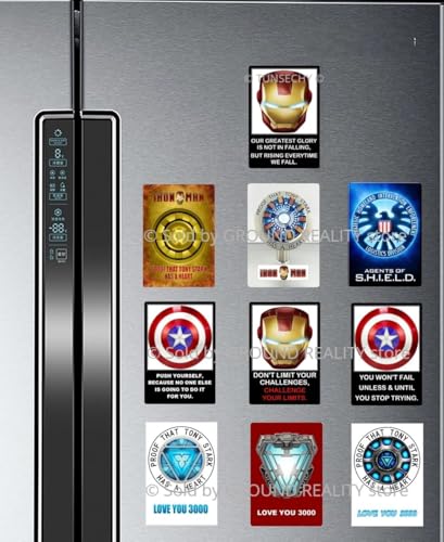 Image of Ironman Nanotech Helmet with Motivational and Inspirational Quotes Waterproof Digital Picture Magnet. Large Size 10cmsx7cms; Multi Color 1 Piece Ironman Office Fridge Magnet Souvenir (AV-49)
