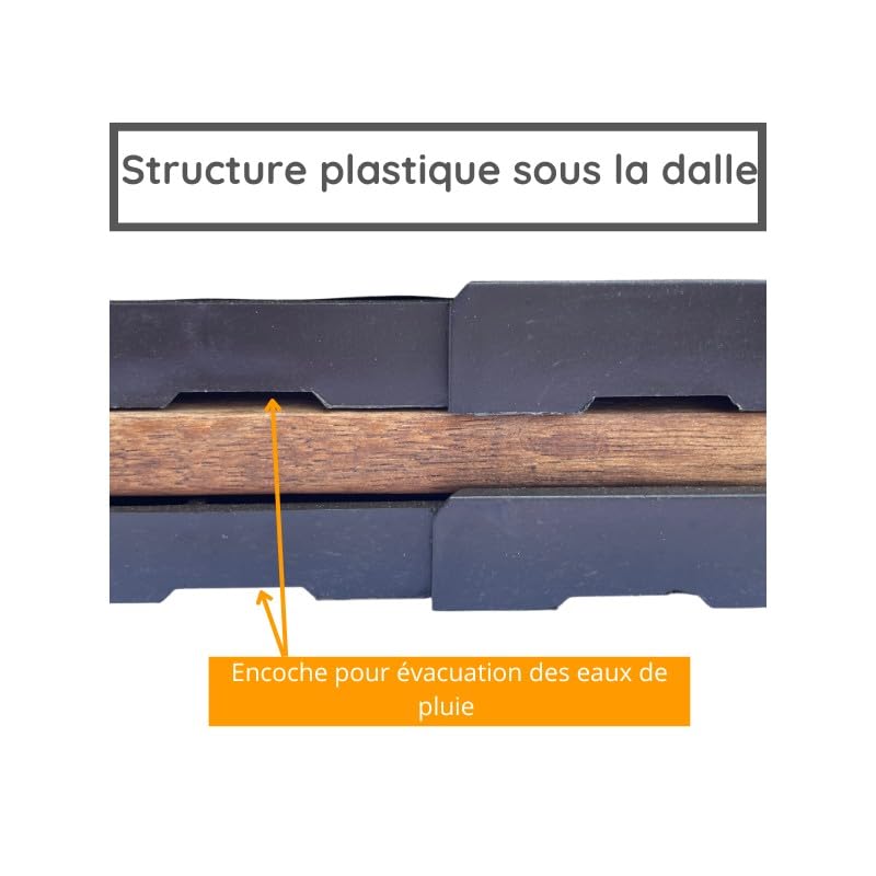 Snap & Go Dalle en Bois Teck Naturel (Lot de 4) - Miel 30 x 30 cm