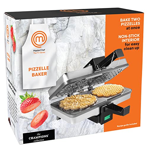 MasterChef Pizzelle Maker - Non-stick Electric Cookie Baker Press, Make Two 5-Inch Italian Waffle Cookies at Once for Breakfast, Dessert, Birthday or Christmas Gift, Holiday Baking Party Gift Exchange MasterChef Pizzelle Maker - Non-stick Electric Cookie Baker Press, Make Two 5-Inch Italian Waffle Cookies at Once for Breakfast, Dessert, Birthday or Christmas Gift, Holiday Baking Party Gift Exchange