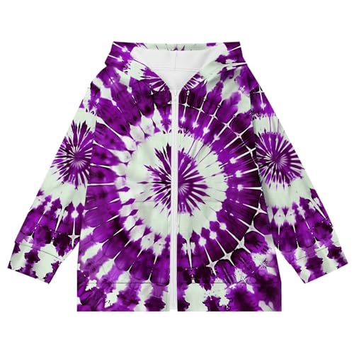 Girls Tie Dye Oversized Full Zip Hoodie Kids Casual Long Sleeve Sweatshirts Cute Jackets with Pockets for Boys 4-12 Years4