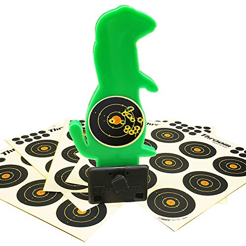 THROOM Prairie Dog Knockdown Self-Healing Target + 45 Splatter Targets, Reactive, Ricochet-Free Shooting Target (1 Target + 1 Base + 5 Sheets Splatter Stickers)