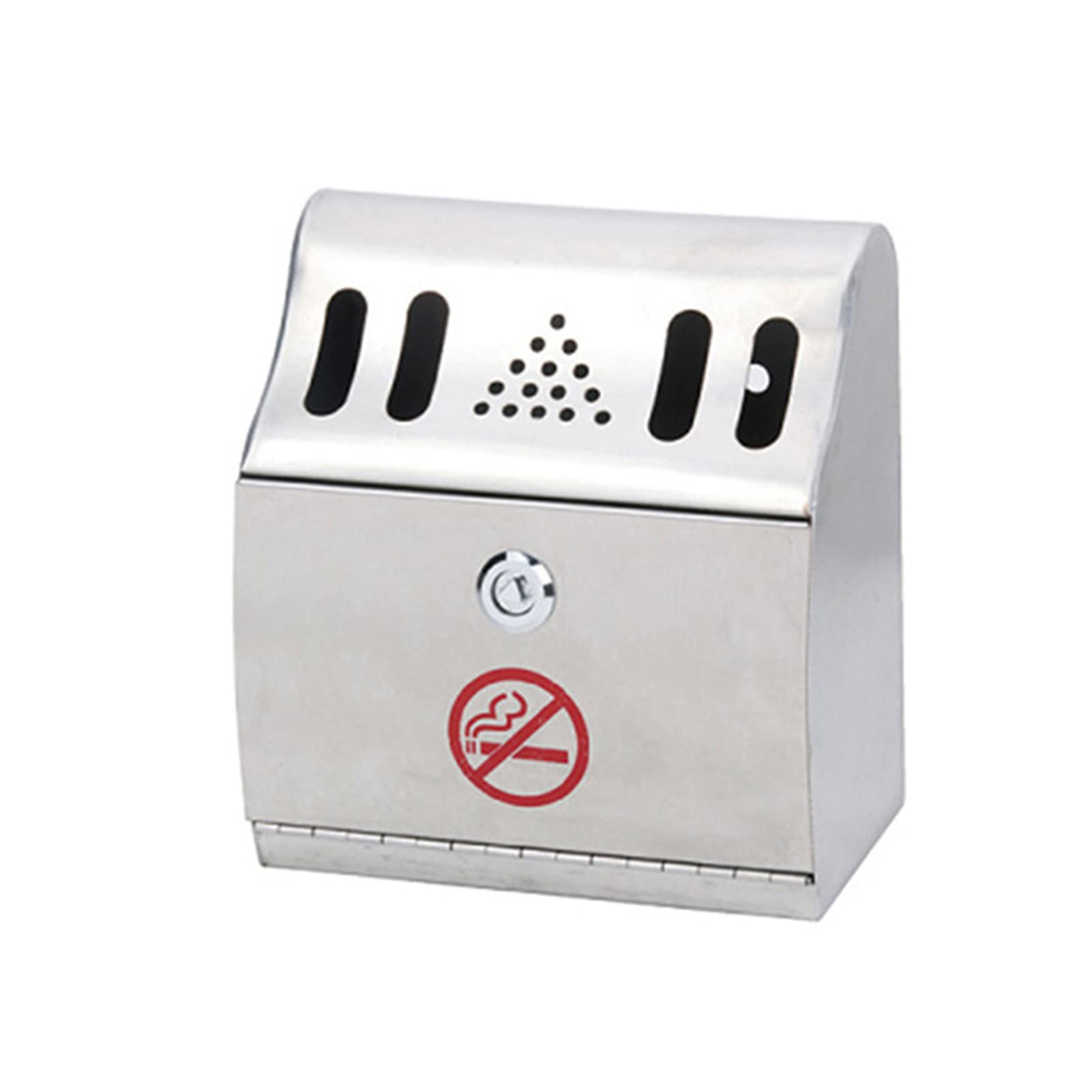 JYHHGDS Stainless Steel Wall Mounted Ashtray Lockable Cigarette Butt Container with Key for Outdoor Smoking Public Place