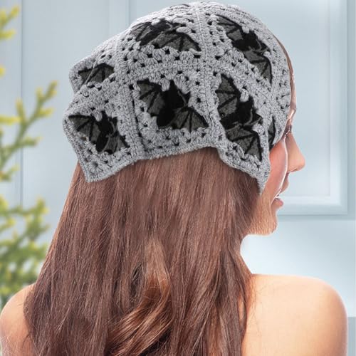 Bqsazhyj Gothic Crochet Headbands Bat Pattern Bandana For Women thumb #5
