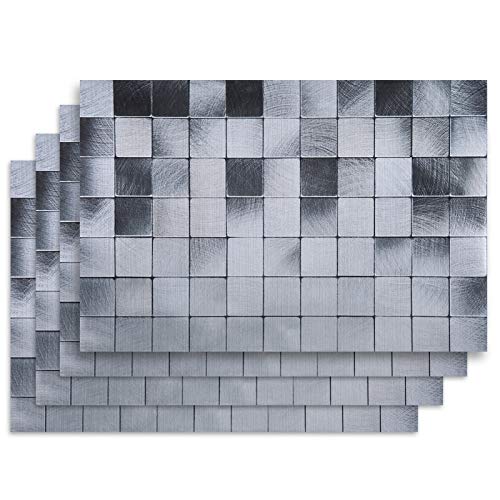 ENCOFT 4pcs Pegatinas de Baldosas Rectangular en Pet Impermeable Adhesivo para Azulejos Pegatinas de Azulejos Autoadhesivo Azulejo para Cocina Baño 60x40cm