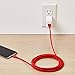 Amazon Basics Double Braided Nylon USB-C to USB-A 2.0 Fast Charging Cable, 3A - 10-Foot, Red