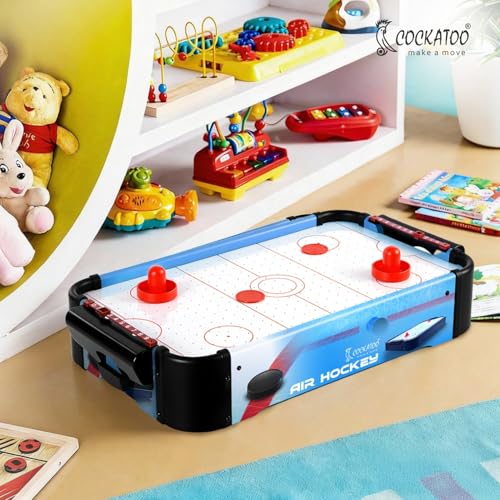 Image of Cockatoo Air Hockey Game for Kids, Air Hockey Table-(Big) with 2 Balls, 2 Scorers and 2 Goal Box, Indoor Board Game Set for Kids Age 7, Size 51 * 31 * 10 cm