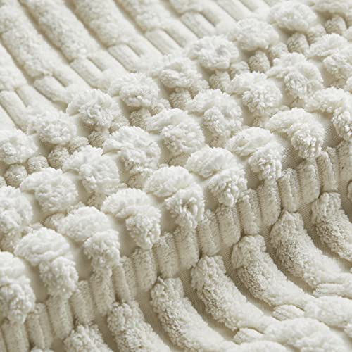 Topfinel Cushion Covers 45x45 cm 18x18 Inch Pack of 2 Cream Decorative Throw Pillow Cases with Invisible Zipper Soft Sofa Corduroy Cushion Covers for Living Room Bedroom Sofa Bed - Image 2