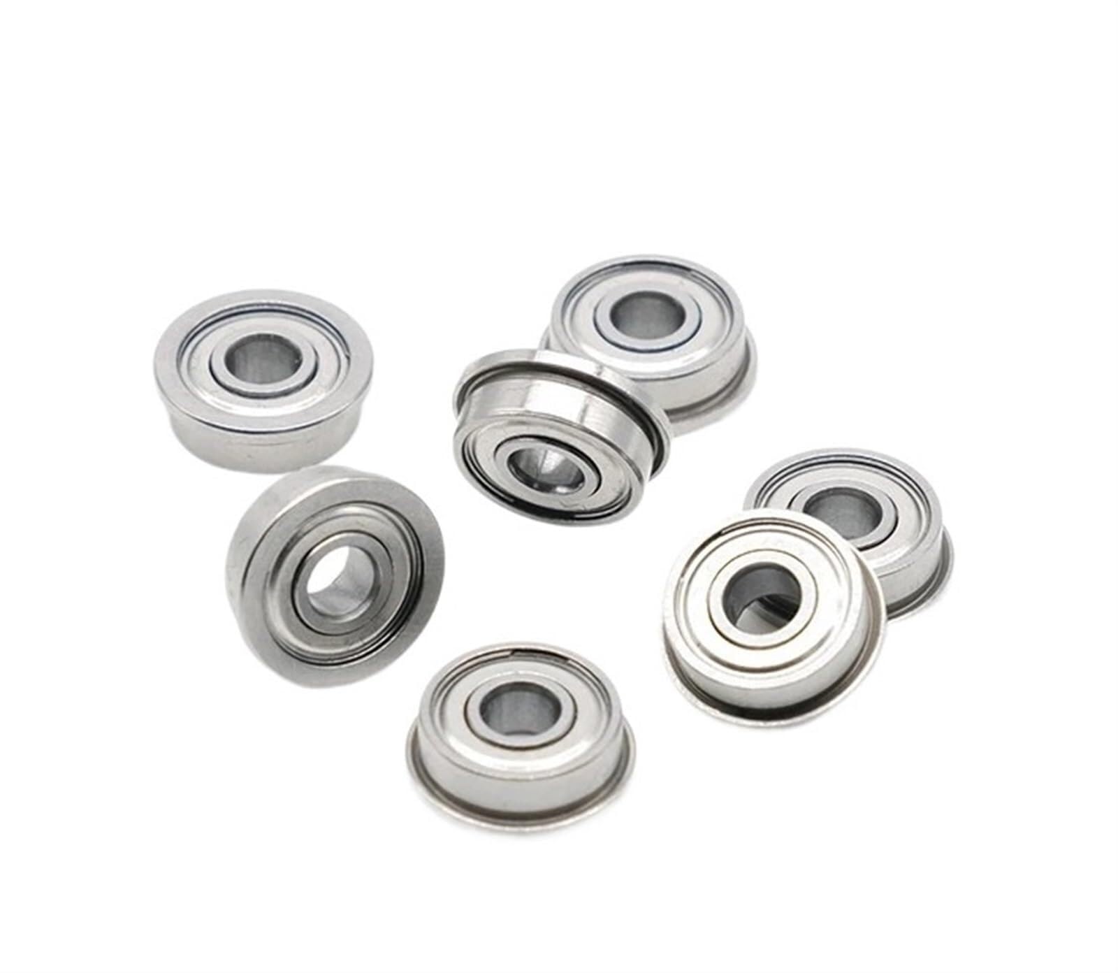 Bimetaliczna uszczelka tarcza mikro łożysko zwykłe 10 sztuk MF74ZZ 4x7x2.5mm kołnierzowe podwójnie ekranowane stalowe łożyska kulkowe z kołnierzem