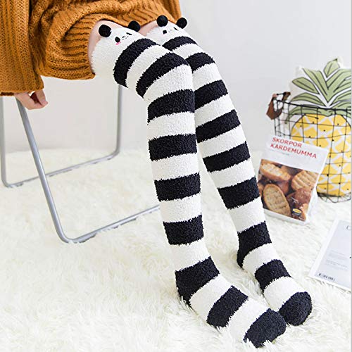 Adela Little Girl Fall Winter Cotton Knee High Socks Children Cat 3D Cartoon Cuff Soft Long Stockings4