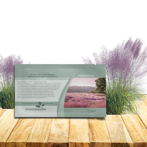 Outsidepride Pink Muhly Ornamental Grass Seeds - 100 Pcs, Perennial, Drought Tolerant, Low Maintenance, Ornamental Tall Grass Plants, Fast Growing for Landscaping, Outdoor Garden, Privacy Plants