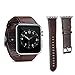 Produktbild Weideworld Apple Watch 42mm Series 3,2,1 Leder Armband, Echtes Leder Wiedereinbau-Bügel-Band mit sicherer Metallhaken-Schnalle für Apple iWatch Band-Bügel alle Modelle(Braun)