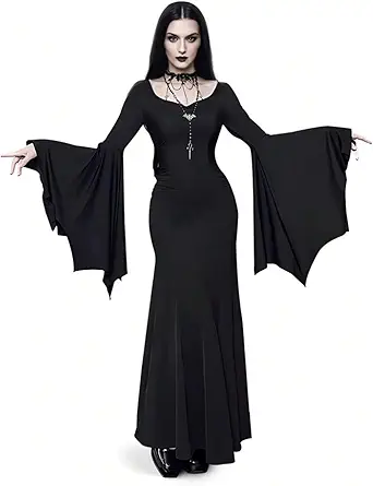 OIOLOYJM Morticia Addams Costume Women Renaissance Medieval Sexy Witch Vampire Gothic Halloween Costumes Woman 2025 Dresses