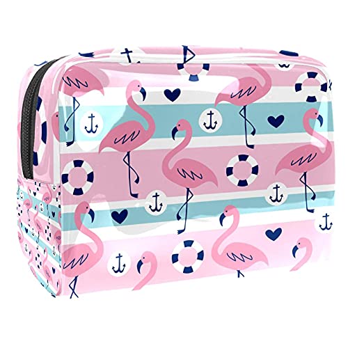 Sac de maquillage flamant rose étanche et portable pour femme