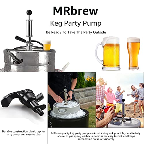 image for MRbrew Keg Party Pump, American D System Beer Keg Tap Keg Hand Pump 4'