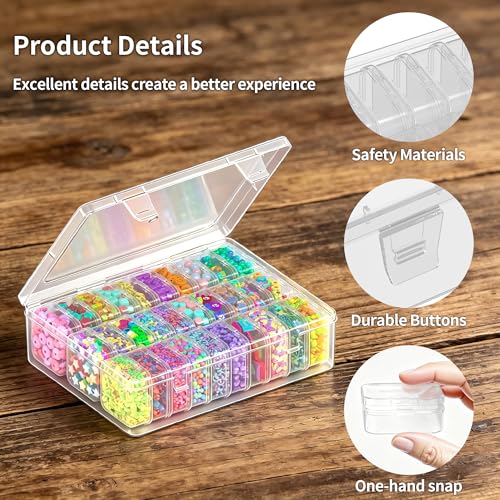Image of 30pcs Mini Clear Plastic Bead Organizer Box, Small Jewelry Organizer, Suitable for Jewelry, Craft Supplies, Screws, Seeds, Bead Organizers and Storage
