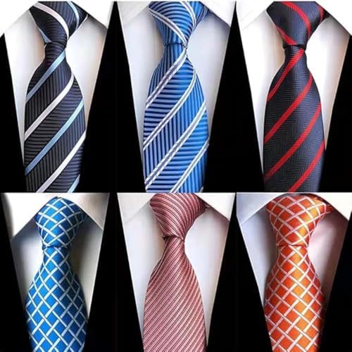 WeiShang Lot 6 PCS Classic Men's Tie Necktie Woven JACQUARD Neck Ties