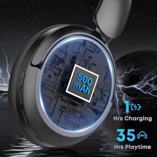Image of Bluetooth Headphones, Hybrid Active Noise Cancelling Over Ear Headphones