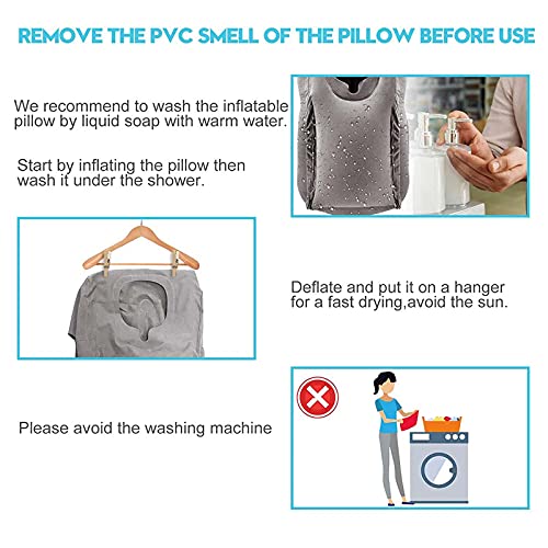Inflatable Travel Pillow, Airplane Neck Pillow For Sleeping, Supports Head And Chin For Airplanes,Trains,Cars And Office Napping With 3D Eye Mask And Earplugs And Portable Drawstring Bag #TOP6