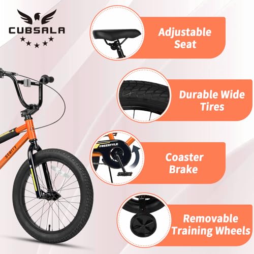 Image of 12 14 16 18 Inch Kids Bike BMX Style Bicycle with Training Wheels Coaster Brake for 2-10 Years Old Toddlers Boys Girls Multiple Colors