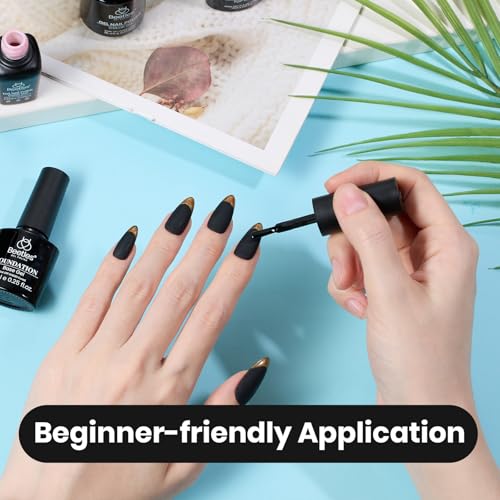 Image of Beetles Black Gel Nail Polish -15ml Audrey Black Gel Polish Soak Off UV LED Needed Nail Art Summer Manicure Salon DIY Design at Home Gifts for Woman