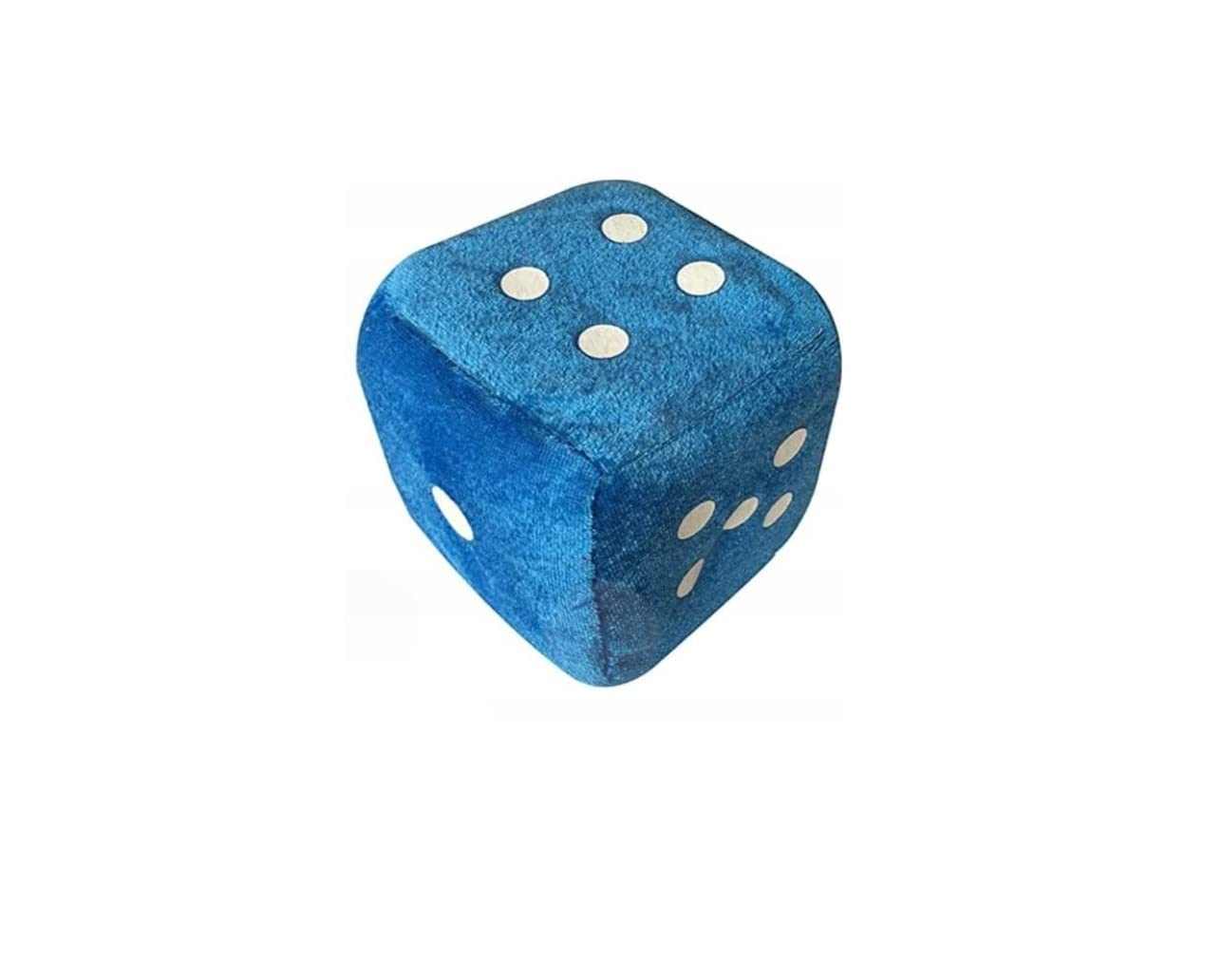 DADO IN PELUCHE CON VENTOSA PER AUTO 4x4cm morbido finestrino vetro adesivo car (blu)