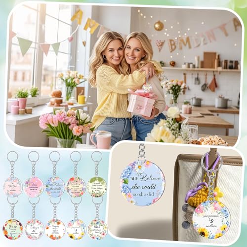 Image of clothmile 100 Pcs Bible Verse Keychains Christian Keyrings Marble Keychains Acrylic Religious Key Rings for Women