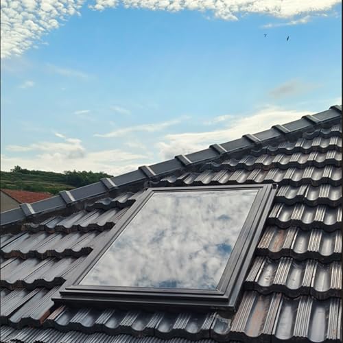 Manual Claraboya Techo, Tragaluz De Tejado para Techo De La Casa/Sala De Sol/áTico/SóTano IluminacióN Del DíA, Ventana Techo con Doble Vidrio Templado y AleacióN De Aluminio Marco