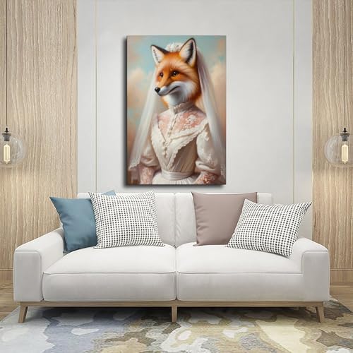 Impression sur toile renard abstrait, décoration murale haut de gamme pour chambre - 5